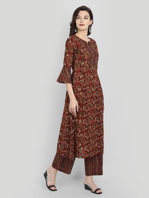 Casual Multicolor Printed Kurta Set 3