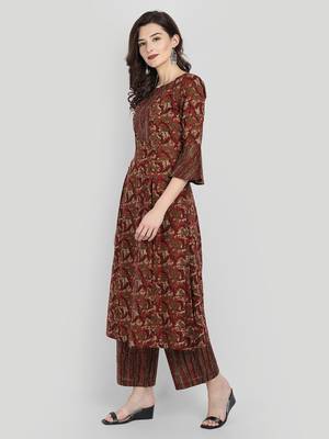 Casual Multicolor Printed Kurta Set 4