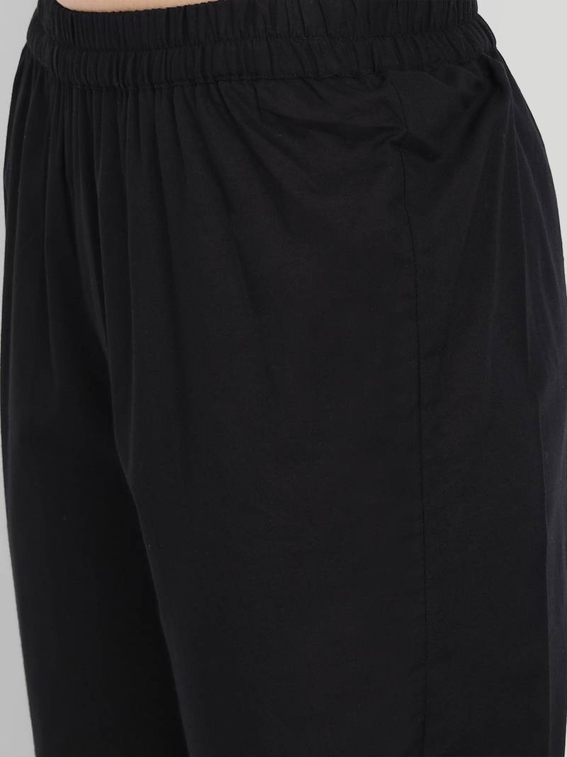 Festive & Party Wear Black Solid Kurta Set