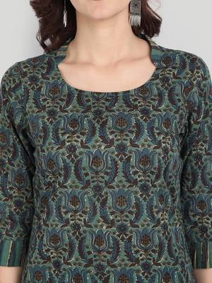 Casual Indigo Printed Kurta Set 5