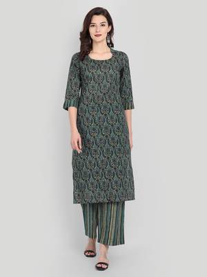 Casual Indigo Printed Kurta Set 7