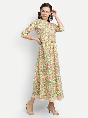 Yellow Printed Dress 3