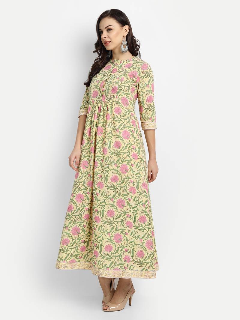 Yellow Printed Dress