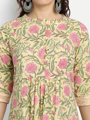 Yellow Printed Dress 5