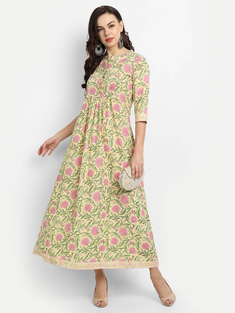 Yellow Printed Dress