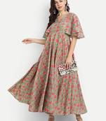 Sage Green Printed Dress