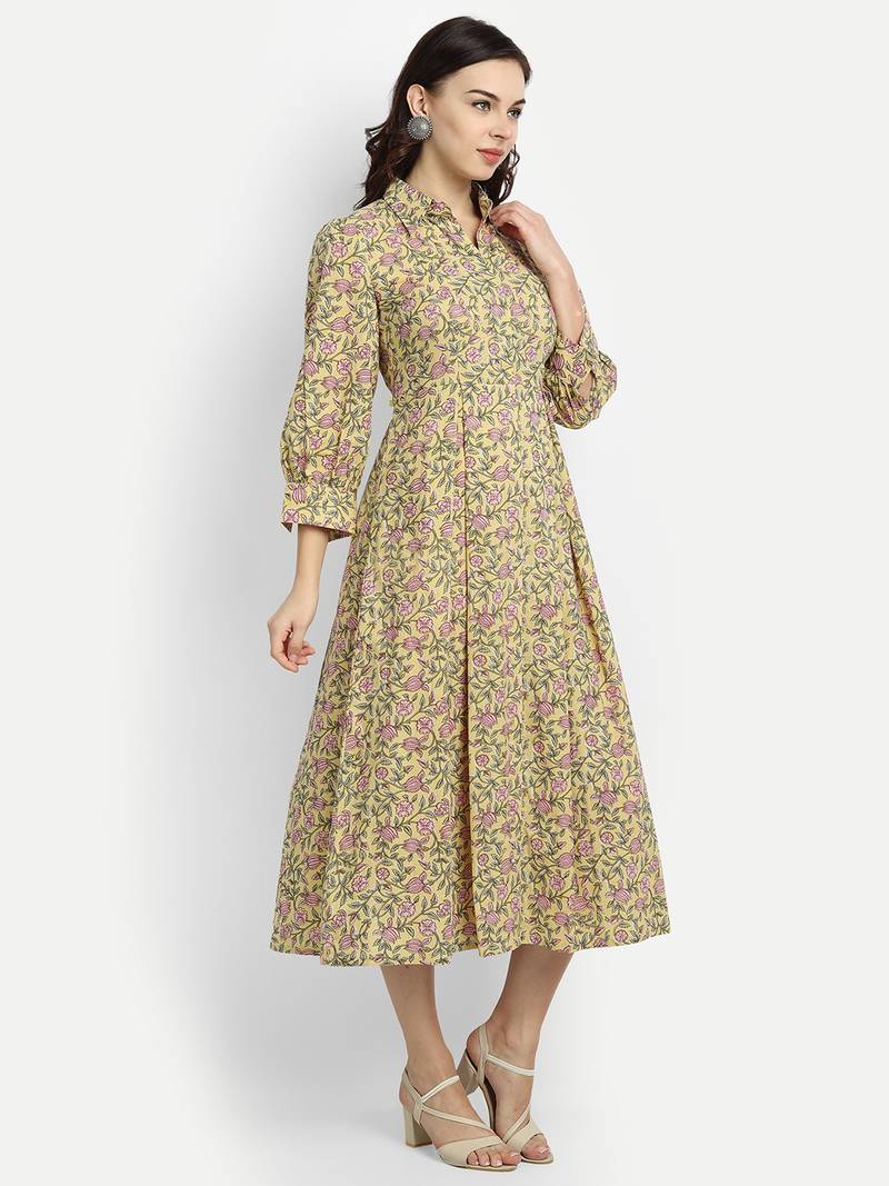 Yellow Printed Dress