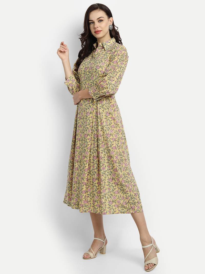 Yellow Printed Dress