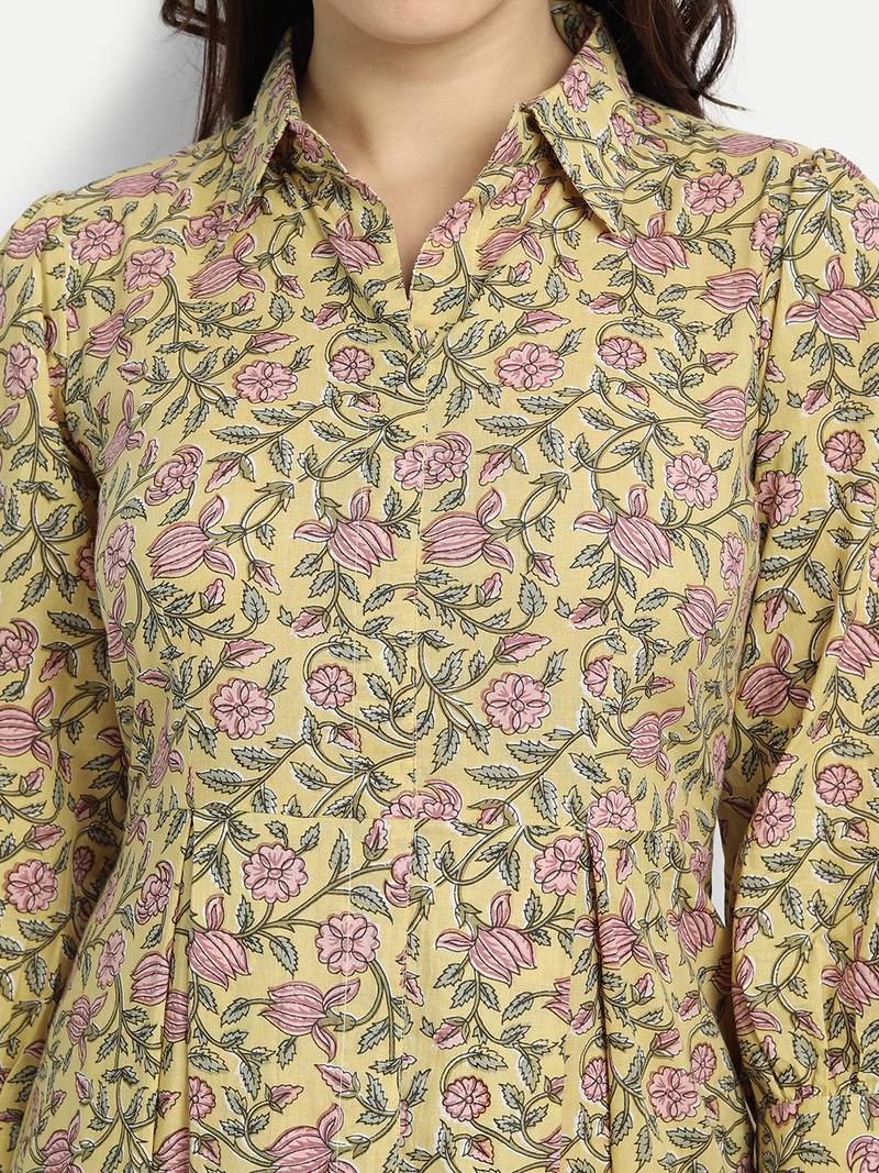 Yellow Printed Dress