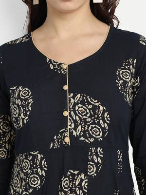 Navy Blue Printed Dress 5
