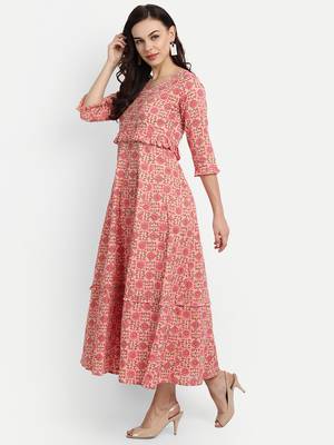 Light Pink Printed Dress 4