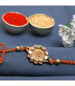 Round Shape OM Kundan Rakhi