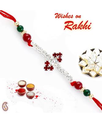 Jewelled Rakhi with Beads and American Diamonds 1