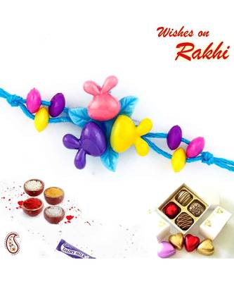 Wonderful Multicolor Blue Band Kids Rakhi 1