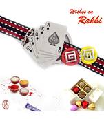 Playing Card Kids Rakhi with Red & Black Wrist Band