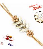 Floral Design American Diamond Rakhi