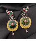 Multicolor stone Yellow Gold  pair of Earrings