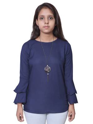 Blue Bell Sleeves Rayon Top For Girls 1
