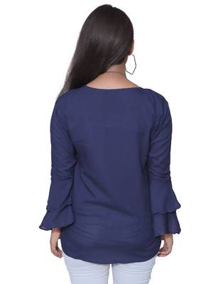 Blue Bell Sleeves Rayon Top For Girls 2