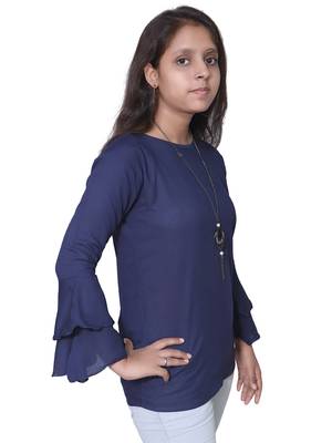 Blue Bell Sleeves Rayon Top For Girls 4