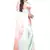 White printed satin saree with blouse