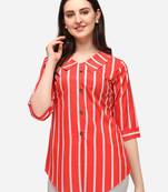 Pink printed crepe crop-tops