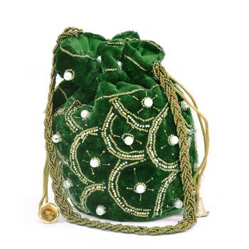 LeeRooy Indian Handicraft Women's Silk Potli Bag 1