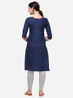 Anaita Cotton Sky Blue Color Embroidered Casual Kurta 2