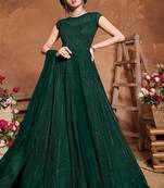 Green Soft net Full Embroidery work Gwon Style Suit