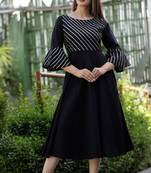 Black plain cotton ethnic-kurtis