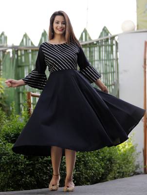 Black plain cotton ethnic-kurtis 3