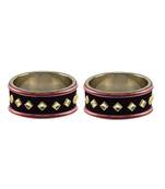 Black Stone Stud Brass Bangle