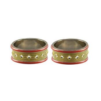 Golden Stone Stud Brass Bangle 1