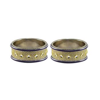Golden Stone Stud Brass Bangle 1