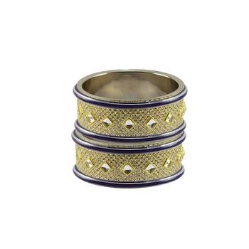 Golden Stone Stud Brass Bangle 2