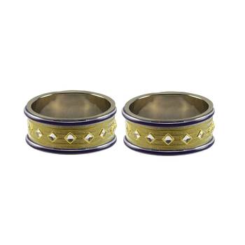 Golden Stone Stud Brass Bangle 1