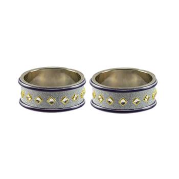 White Stone Stud Brass Bangle 1