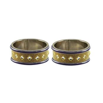 Golden Stone Stud Brass Bangle 1