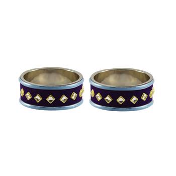 Purple Stone Stud Brass Bangle 1