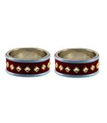 Maroon Stone Stud Brass Bangle