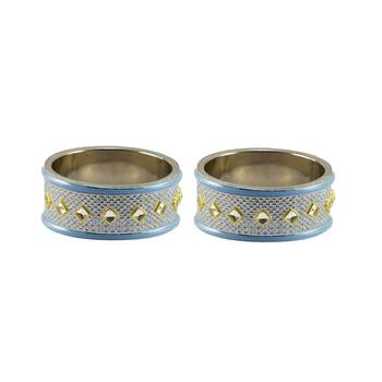 White Stone Stud Brass Bangle 1