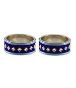 Blue Stone Stud Brass Bangle