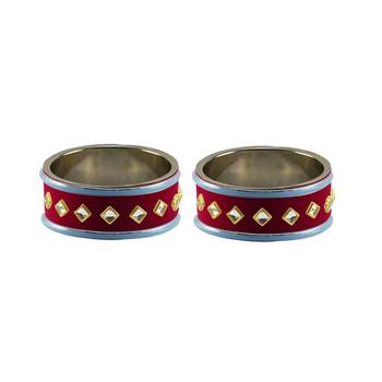 pink Stone Stud Brass Bangle 1