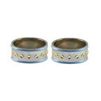White Stone Stud Brass Bangle 1