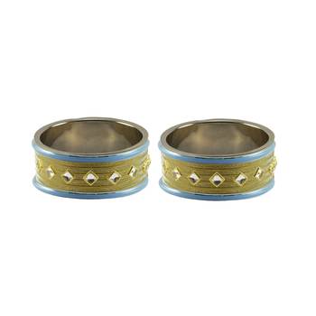 Golden Stone Stud Brass Bangle 1