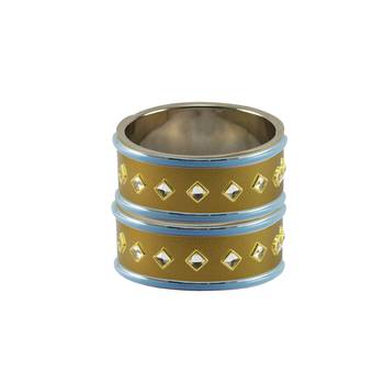 Golden Stone Stud Brass Bangle 2