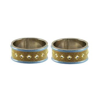 Golden Stone Stud Brass Bangle 1
