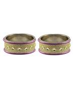 Golden Stone Stud Brass Bangle