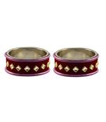 Maroon Stone Stud Brass Bangle