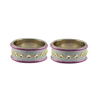 White Stone Stud Brass Bangle 1
